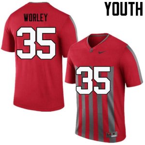 Youth Ohio State Buckeyes #35 Chris Worley Throwback Nike NCAA College Football Jersey Colors DBK3744QM